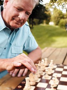 man playing chess