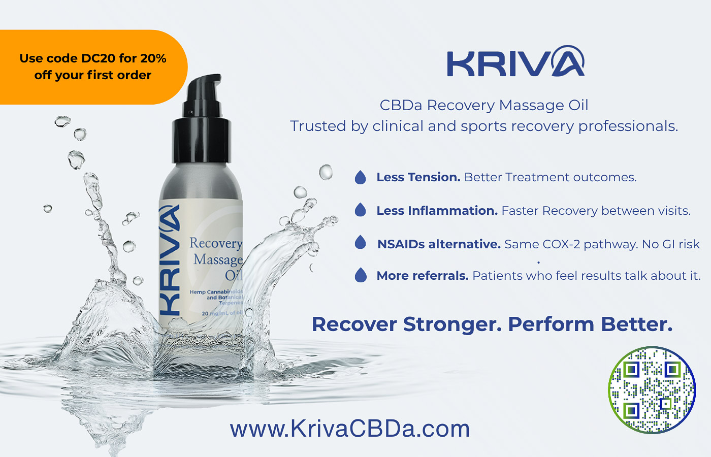 KRIVA - CBDa Recovery Massage Oil