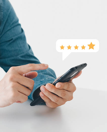 User give rating to service experience on online application, Customer review satisfaction feedback survey concept, Customer can evaluate quality of service leading to reputation ranking of business.