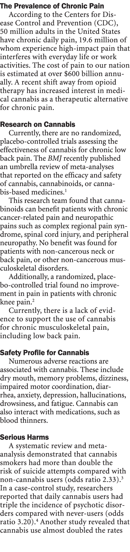 The Prevalence of Chronic Pain According to the Centers for Disease Control and Prevention (CDC), 50 million adults i...