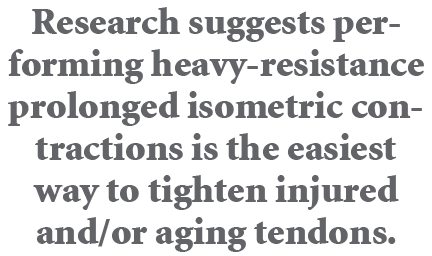 Research suggests performing heavy resistance prolonged isometric contractions is the easiest way to tighten injured ...