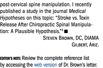 post cervical spine manipulation. I recently published a study in the journal Medical Hypotheses on this topic: “Stro...