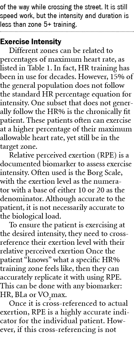 of the way while crossing the street. It is still speed work, but the intensity and duration is less than zone 5+ tra...
