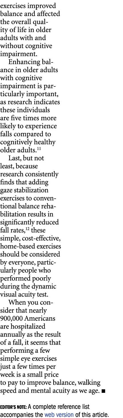 exercises improved balance and affected the overall quality of life in older adults with and without cognitive impair...