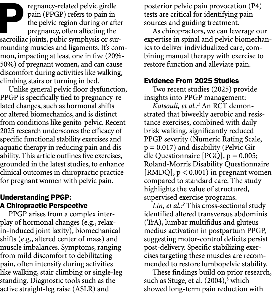 Pregnancy related pelvic girdle pain (PPGP) refers to pain in the pelvic region during or after pregnancy, often affe...