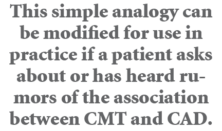 This simple analogy can be modified for use in practice if a patient asks about or has heard rumors of the associatio...