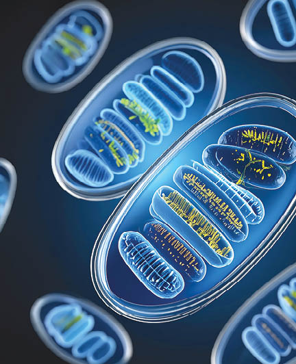 Mitochondria cross-section, detailed internal structures