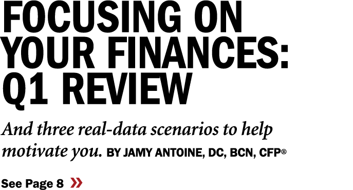 Focusing on your Finances: Q1 Review And three real data scenarios to help motivate you. BY Jamy ANtoine, DC, BCN, CF...