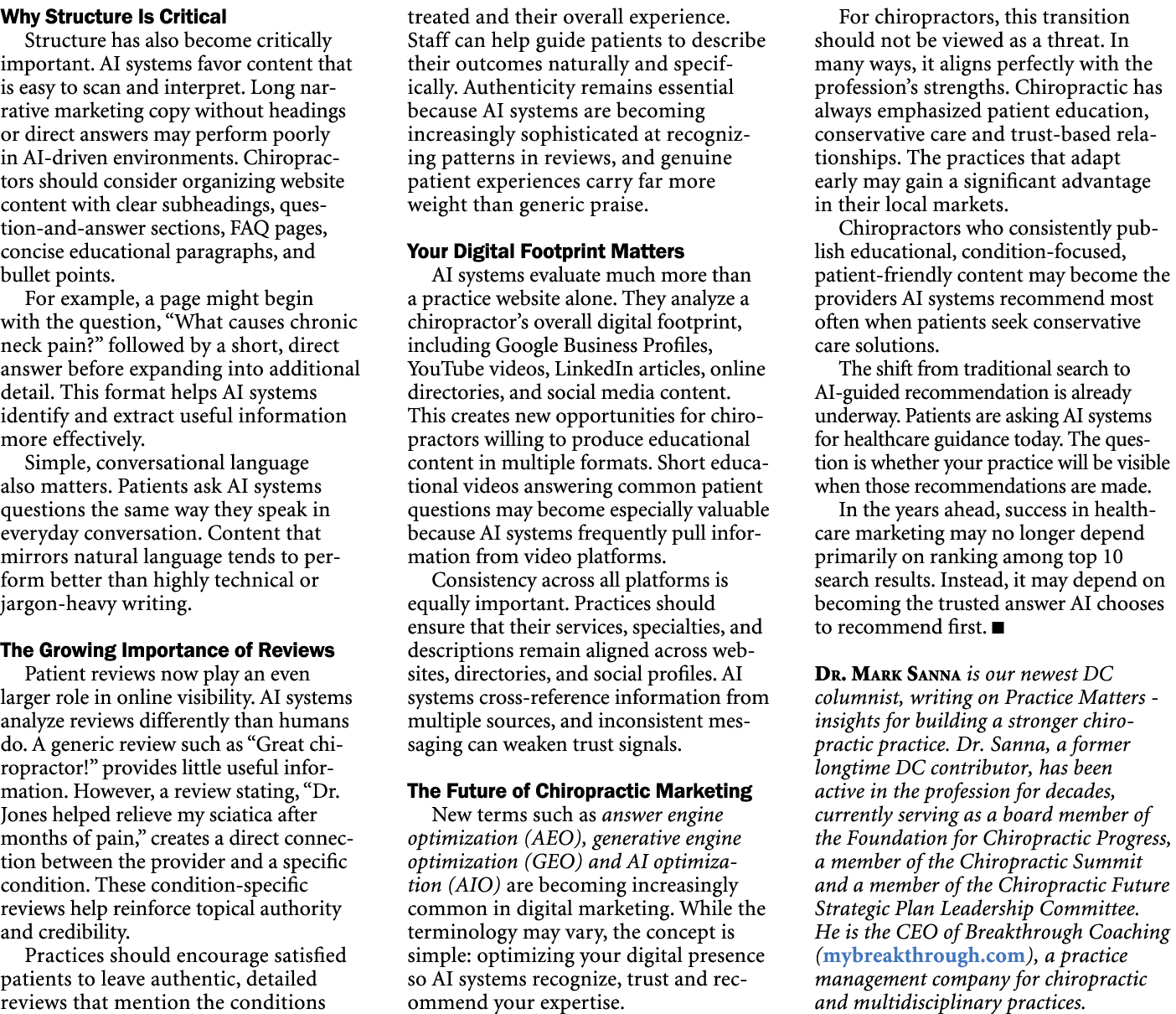 Why Structure Is Critical Structure has also become critically important. AI systems favor content that is easy to sc...