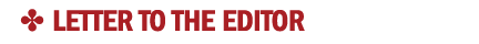✤ Letter to the Editor