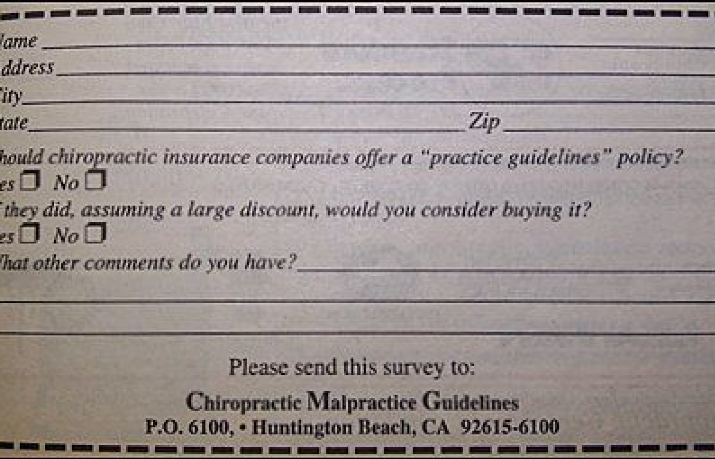 Survey Coupon