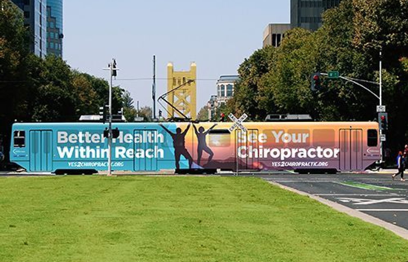 Train wrap in Sacramento, Calif